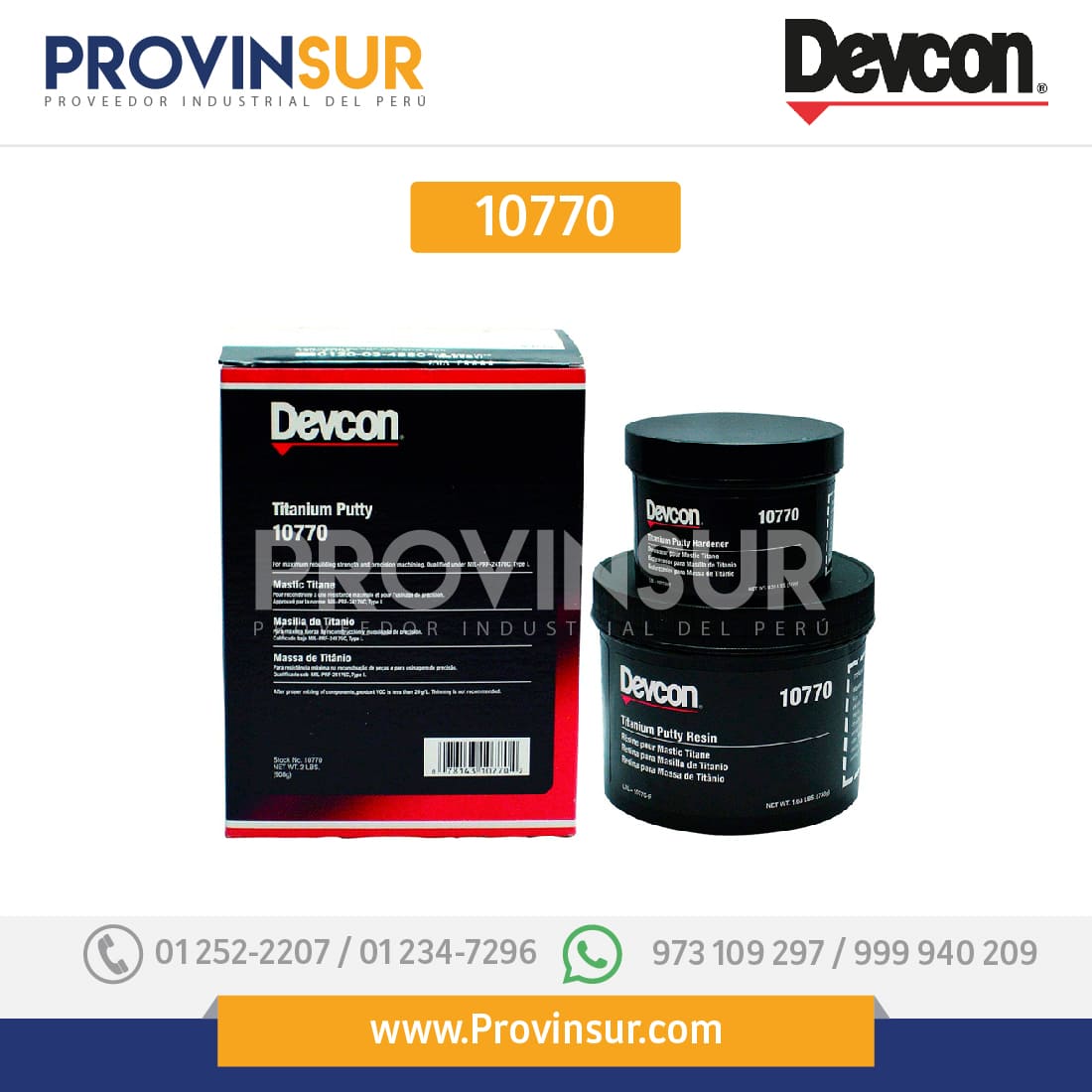 Polímero de Titanio Devcon 10770 Titanium Putty